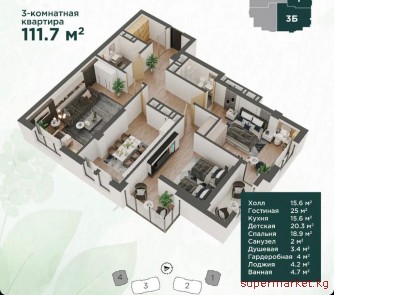 ��������� 3� ���.����. 112 �2 ����� ���������� / ��.����������  